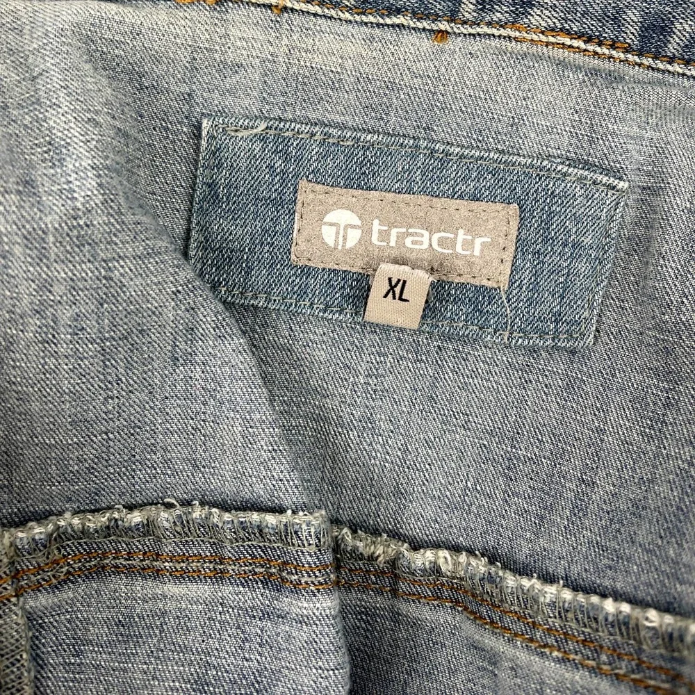 Tractr Blue Denim Jean Jacket Girls Size Extra-Large Women's Size XS EUC - Picture 2 of 6
